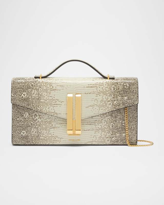 Vancouver Lizard-Embossed Leather Clutch Bag
